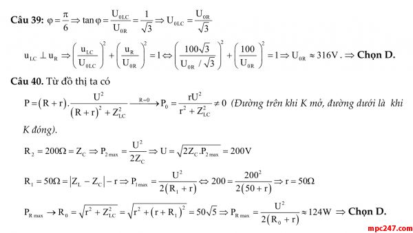 Đề 009: thi thử môn vật lí THPTQG (đáp án + giải chi tiết) 21