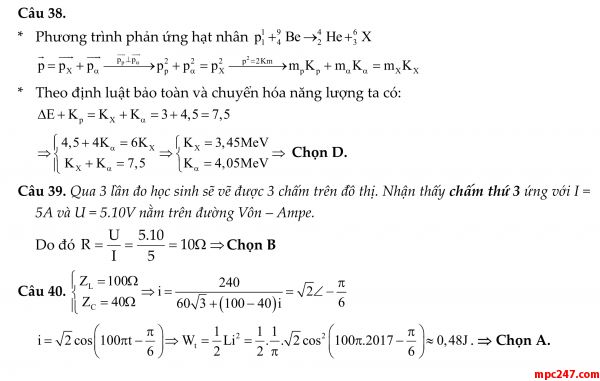 Đề 016: thi thử môn vật lí THPTQG (đáp án + giải chi tiết) 19