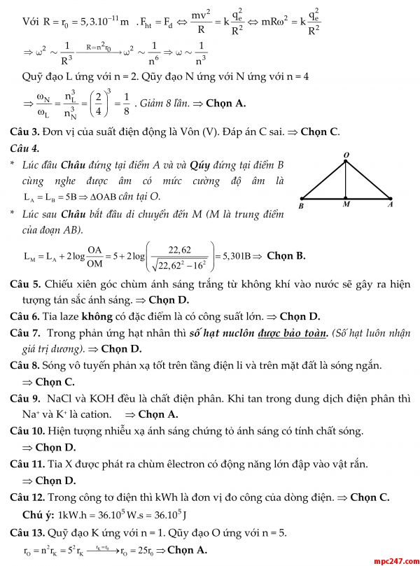 Đề 018: thi thử môn vật lí THPTQG (đáp án + giải chi tiết) 17