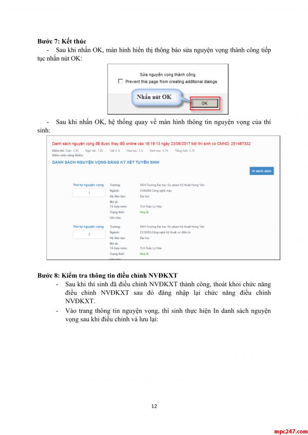 Hướng dẫn điều chỉnh nguyện vọng Đại học, Cao đẳng 2019 33