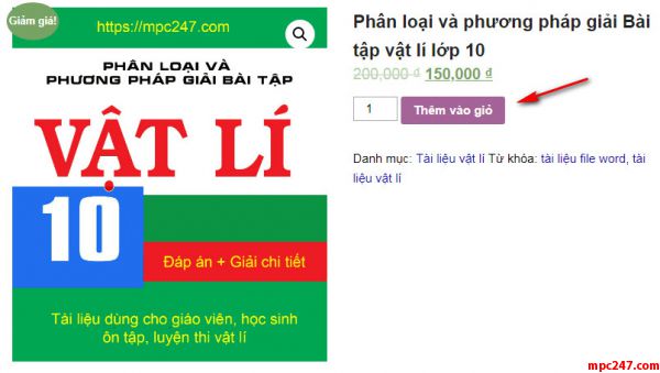 Hướng dẫn mua tài liệu vật lí file word trên trang vatlypt.com 7