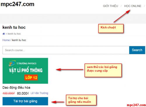 Hướng dẫn tự học vật lí online trên kênh vatlypt.com 9