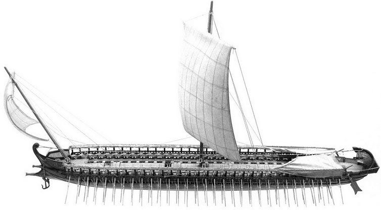 Trireme – chiến thuyền ba tầng chèo